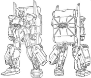 Lineart of 1/100 MG Hyaku Shiki + Ballute System