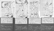 Early designs of Gundam Wing's Gundams, Sandrock is on the far right