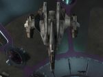 A top view of the UNSC Sabre.