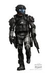 Concept art of an ODST walking.