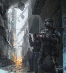 Concept art of an ODST evacuating from New Mombasa.