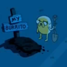 Jake enterrando el burrito de todo