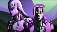 Abbacchio summoning Moody Blues in Fighting Gold