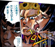 Bucciarati licking Giorno's sweat