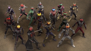 All of the main official Heisei Riders, from Kuuga to Gaim.