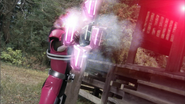 Gun Mode's attack enhanced by the Attack Ride: Blast Card