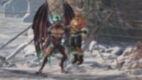 Early and blurred teaser image showing Gargos' in-game character scale