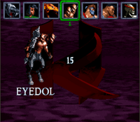 Eyedol at the character select screen (Super Nintendo port, 1995)