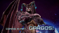 Gargos' first full appearance with red skin, blue highlights, and perpetually glowing eyes