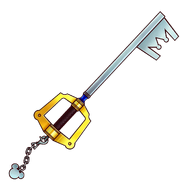 Concept art of the Kingdom Key in Kingdom Hearts.