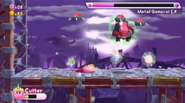 Kirby dodging the general's attacks