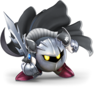 Render 3D de Meta Knight con la apariencia de Meta Knight Oscuro en Super Smash Bros. Ultimate.