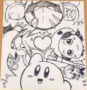 Ilustración hecha por uno de los desarrolladores de Kirby Star Allies.