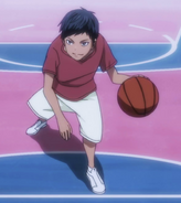 Aomine as a young boy playing basketball