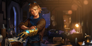 Ezreal "Legends of Runeterra" Illustration 1 (by Riot Contracted Artists Sixmorevodka Studio)