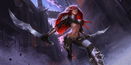 Katarina "Legends of Runeterra" Illustration 1 (by Riot Contracted Artists Sixmorevodka Studio)