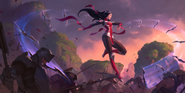 Irelia "Legends of Runeterra" Illustration 1 (by Riot Contracted Artists Sixmorevodka Studio)