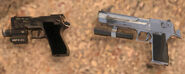 The standard P220 Pistol (left) next to the Magnum.