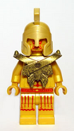 The Golden King with armour on.