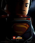 A LEGO-fied Man of Steel poster