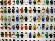 A layout of many minifigures