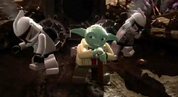 Yoda and two Clone Troopers.