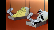 A scene from the cartoon which is slightly out-of-focus compared to the rest of the cartoon.