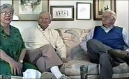 Bob on the right, with Martha Sigall and Maurice Noble during an interview in 1998