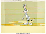 Production background with a Bugs Bunny cel