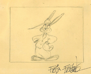 Storyboard panel, autographed by Friz Freleng