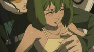 Alto unexpectedly gropes Ranka's chest after she accidentally knocks a joystick over with her leg.