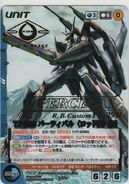 A trading card of Rod's custom YF-29B Perceval in Battroid mode.