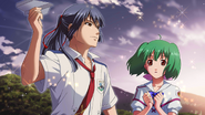 Alto telling an enamored Ranka about his dreams of flying.