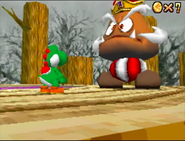 Yoshi and Goomboss meet for battle.