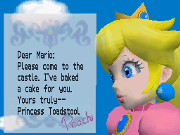 Une lettre envoyée par Peach au début du jeu.