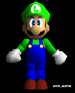 A mockup of what Luigi's full model could've looked like in Super Mario 64.