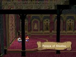 The Palace of Shadow from Paper Mario: The Thousand-Year Door is a good example of a dark-themed stage.