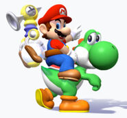 Artwork junto a Mario en Super Mario Sunshine