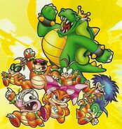 Die Koopalinge und Bowser in den Cartoons