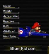 Baby Mario in his Blue Falcon.