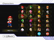 The character select screen with all characters unlocked.