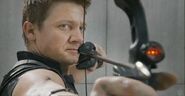 Hawkeye targets Loki (promotional still).