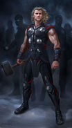 Production concept art of Thor for The Avengers.