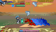 Bass using Air Shooter in Mega Man 2: The Power Fighters.