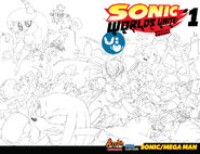 Sonic: Worlds Unite Battles #1: Sketch variant cover art.