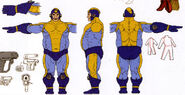 More concept art of Bad Box Art Mega Man from the Street Fighter X Tekken Artworks book.