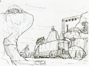 Concept art of the Caravan area.