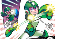 Mega Man using Search Snake in the Mega Man comic.