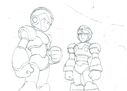 Sketch of X and a Maverick Hunter for Mega Man X5.