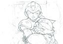 Sketch of X carrying Zero in Mega Man X5.